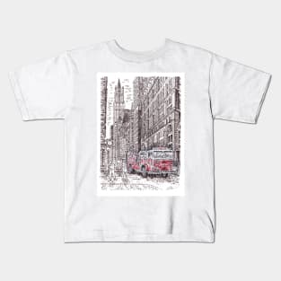 Typewriter Art: Woolworth Building Kids T-Shirt